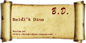Belák Dina névjegykártya